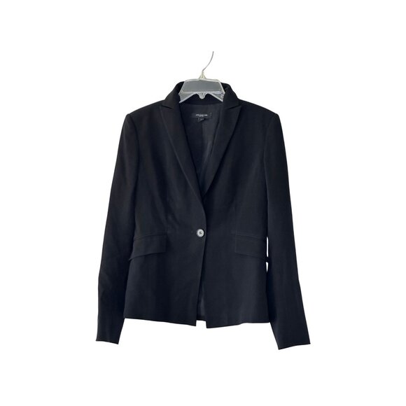 Ann Taylor Womens Black Blazer Jacket Size 2 Button Closure Classic Formal Chic - Picture 1 of 8